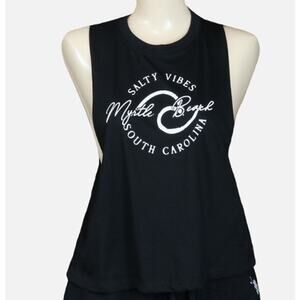 Myrtle Beach SC Muscle Tank Womens Size Medium by Coastal Swell Black